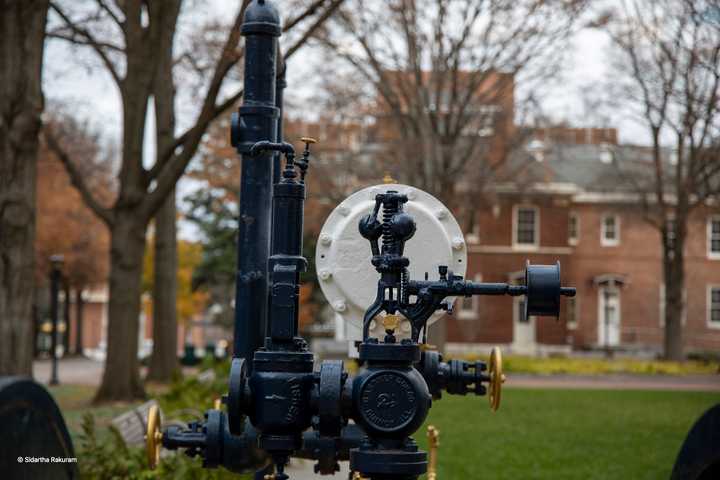 Closeup of the steam engine