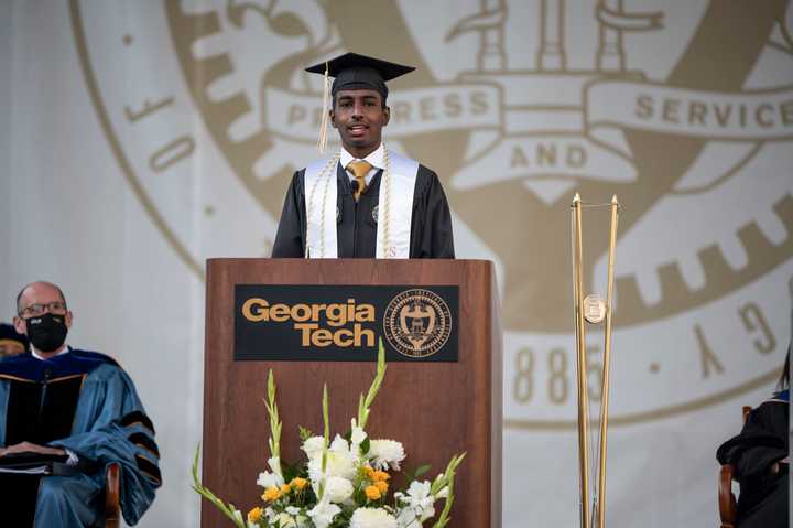 Sidartha at commencement in May 2021